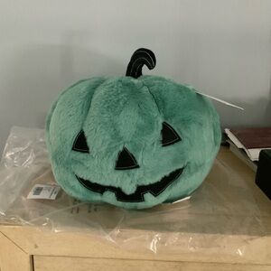 Cupcakes & Cashmere Teal Pumpkin Plush Sherpa Pillow